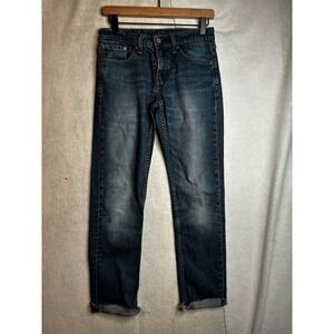 Levis 511 Slim Fit Jeans Mens 28x27 Blue Denim Raw Hem Medium Wash 511-1253